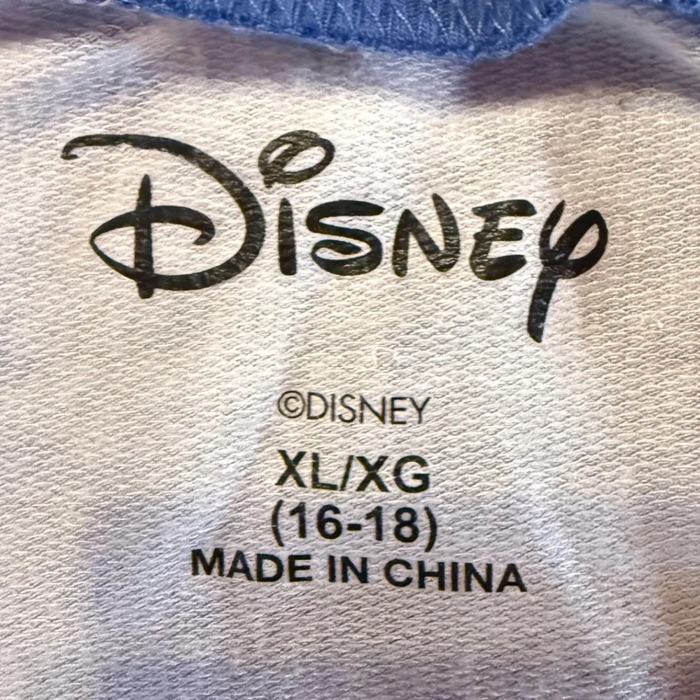 Disney Lilo and Stitch Blue Tie Dye Pullover Sweatshirt Kids XL 16-18 Raglan